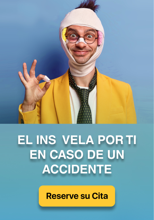 Imagen: Individuo accidentado pero feliz porque se está recuperando de su accidente con el INS