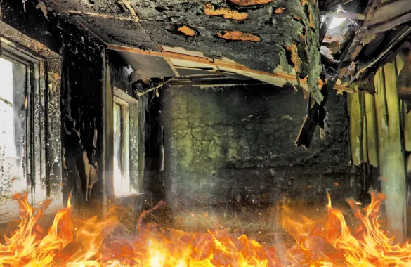 Incendio en una habitación 
